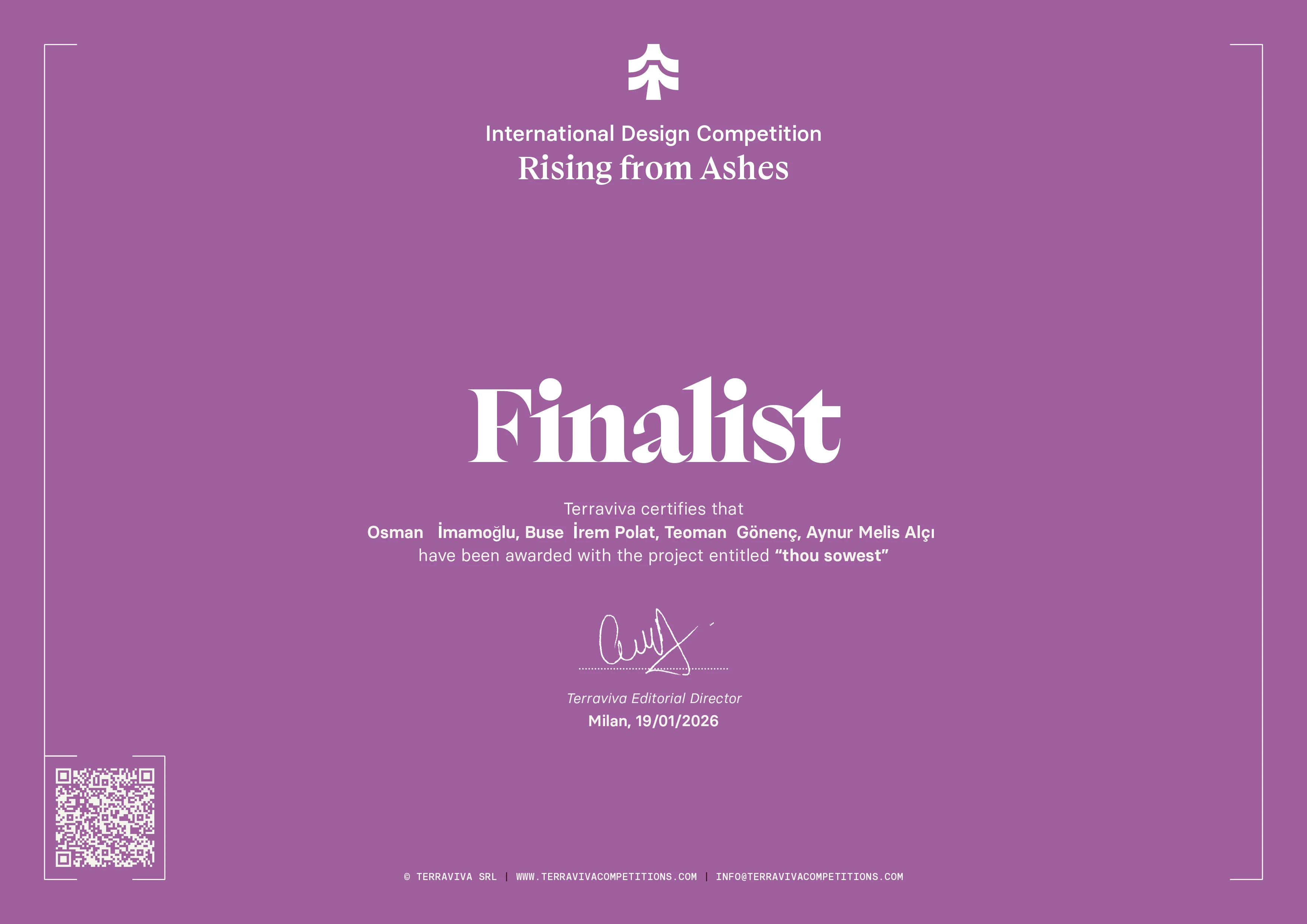 Rising from Ashes Finalist Projemiz California Baptist University'de Sergilendi!
